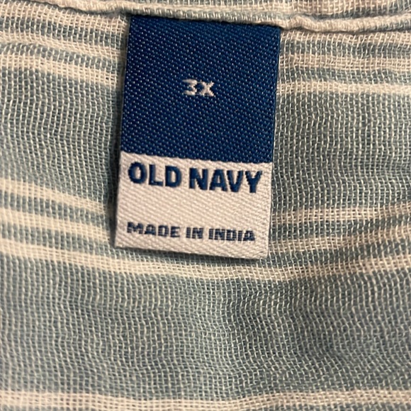 Old Navy women’s pullover top. Blue and white striped. 3/4 sleeves. Size 3X NWT - Picture 6 of 10